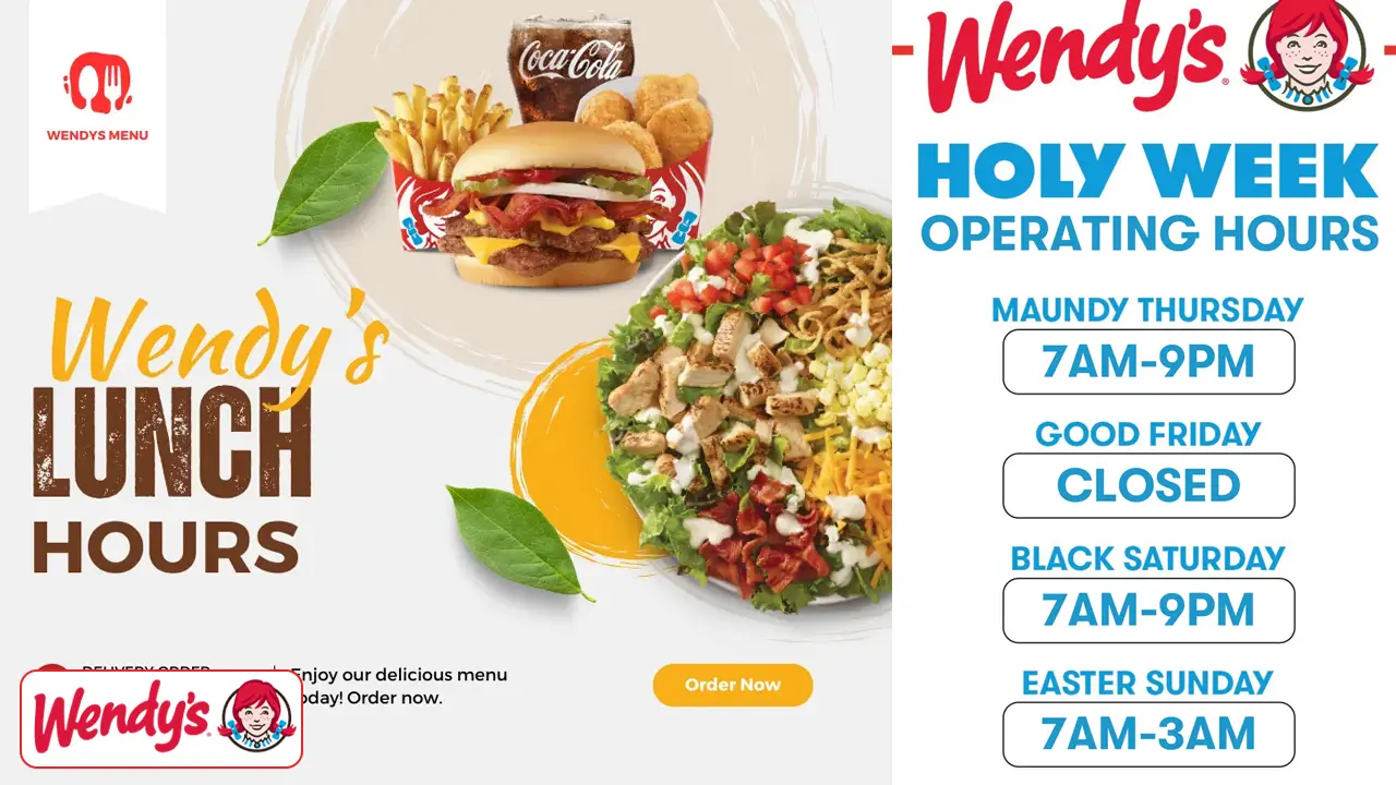 Wendy’s Hours Information Breakfast and Lunch